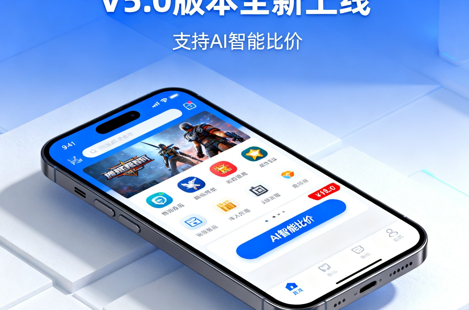 ONE游戏采购平台APP V5.0版本全新上线，支持AI智能比价