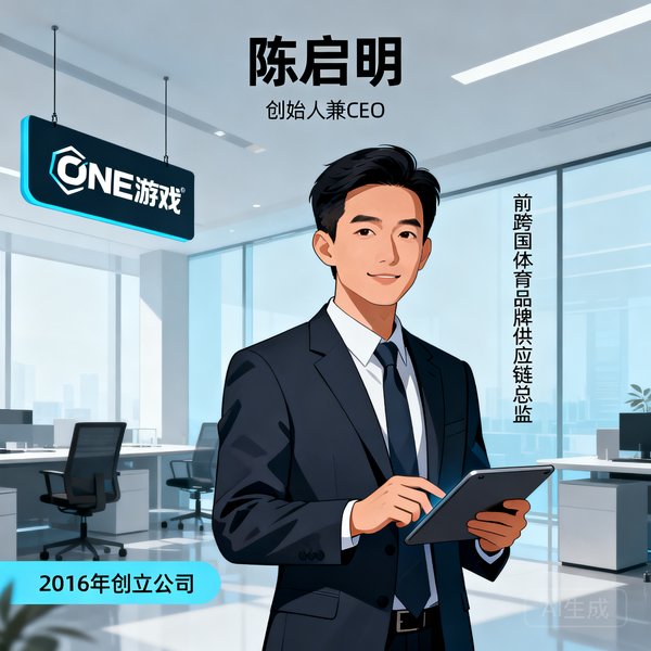ONE游戏创始人兼CEO陈启明，前跨国体育品牌供应链总监，2016年创立公司